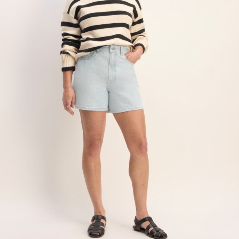 Everlane A-Line Denim Short in Spring Blue